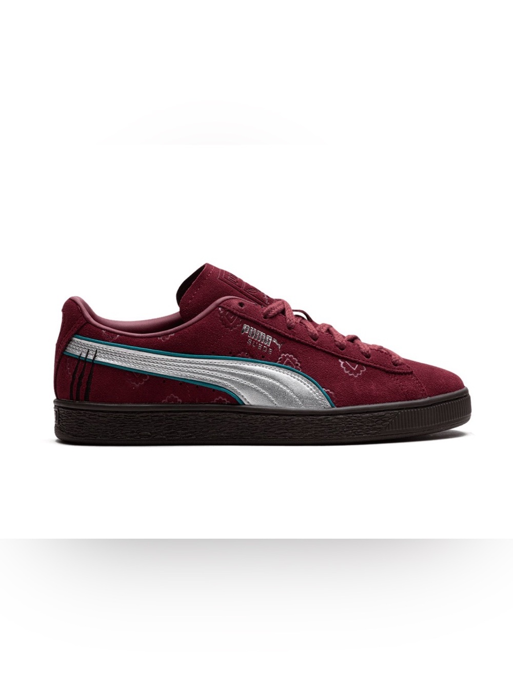 Puma  Suede one piece 396521 01 Sneaker in Burgundy with Silver Formstrip
